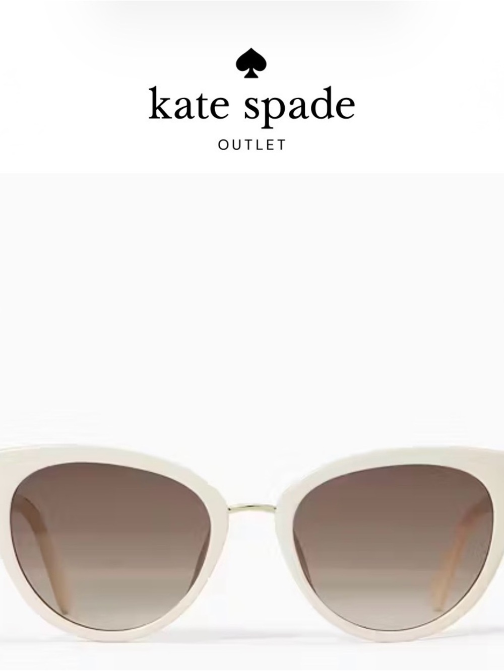 kate spade Cream Cat-Eye Sunglasses with Gradient Lenses and Case